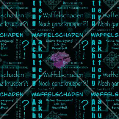 Meterware AO "Waffelschaden türkis" Bio FrenchTerry Überbreite 10 cm