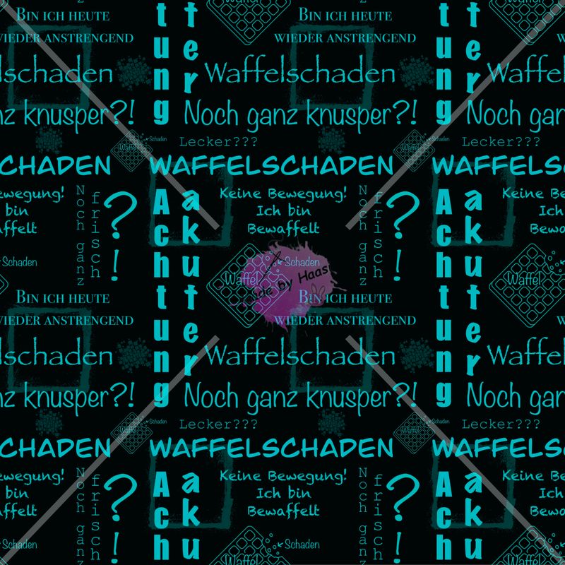 Vorbestellung AO "Waffelschaden türkis" Bio FrenchTerry Überbreite 10 cm