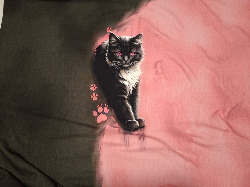 Panel Panel "Katze rosa" Jersey Überbreite EP Stoffkids
