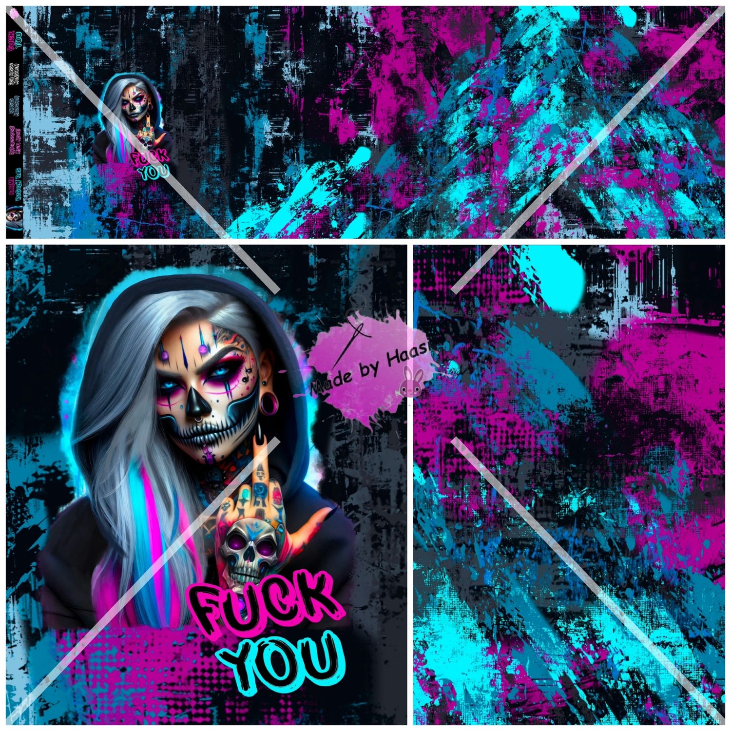 Vorbestellung Panel "Fuck you" Wasserabweisender Polyester Panama