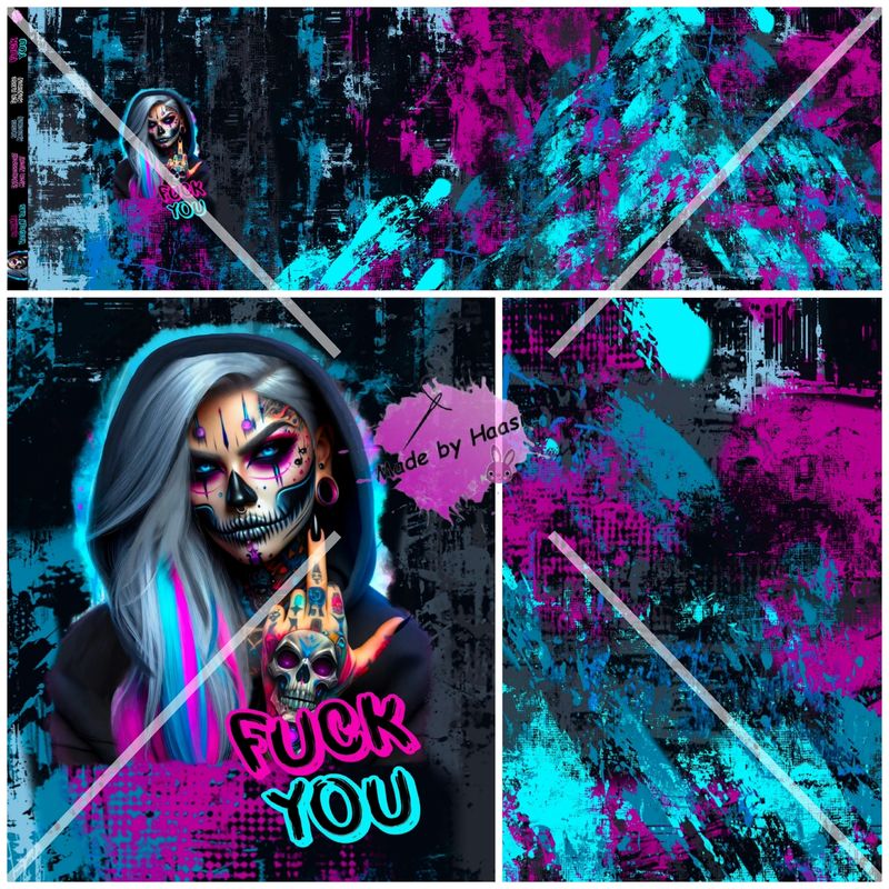 Vorbestellung Panel "Fuck you" Wasserabweisender Polyester Panama