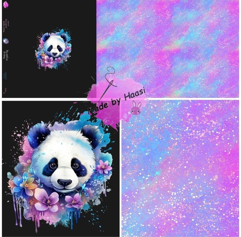 B18 B Ware Panel Girlie Panda Bio French Terry B18 B Ware Panel Girlie Panda Bio French Terry