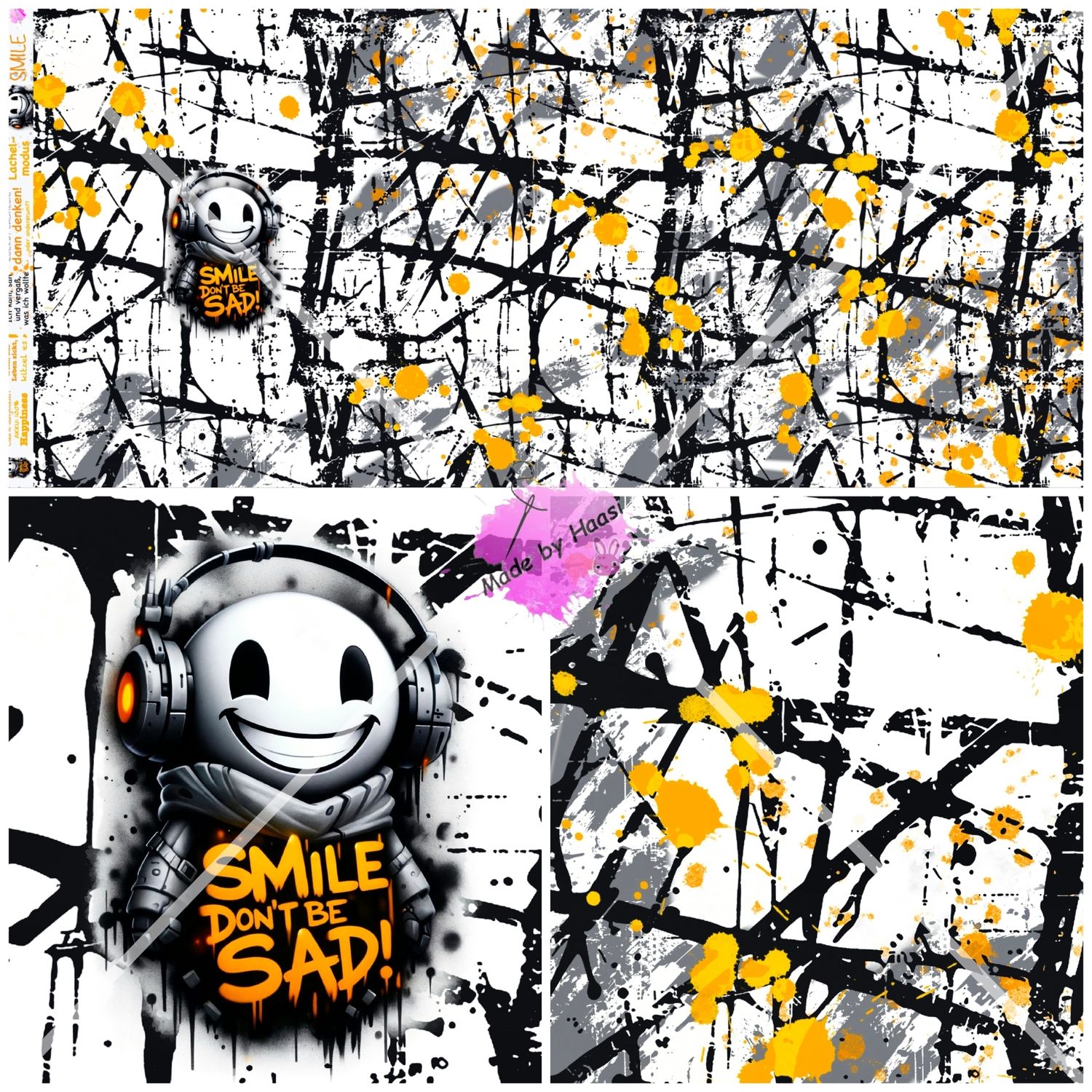 Vorbestellung Panel "Smile" Bio French Terry Überbreite