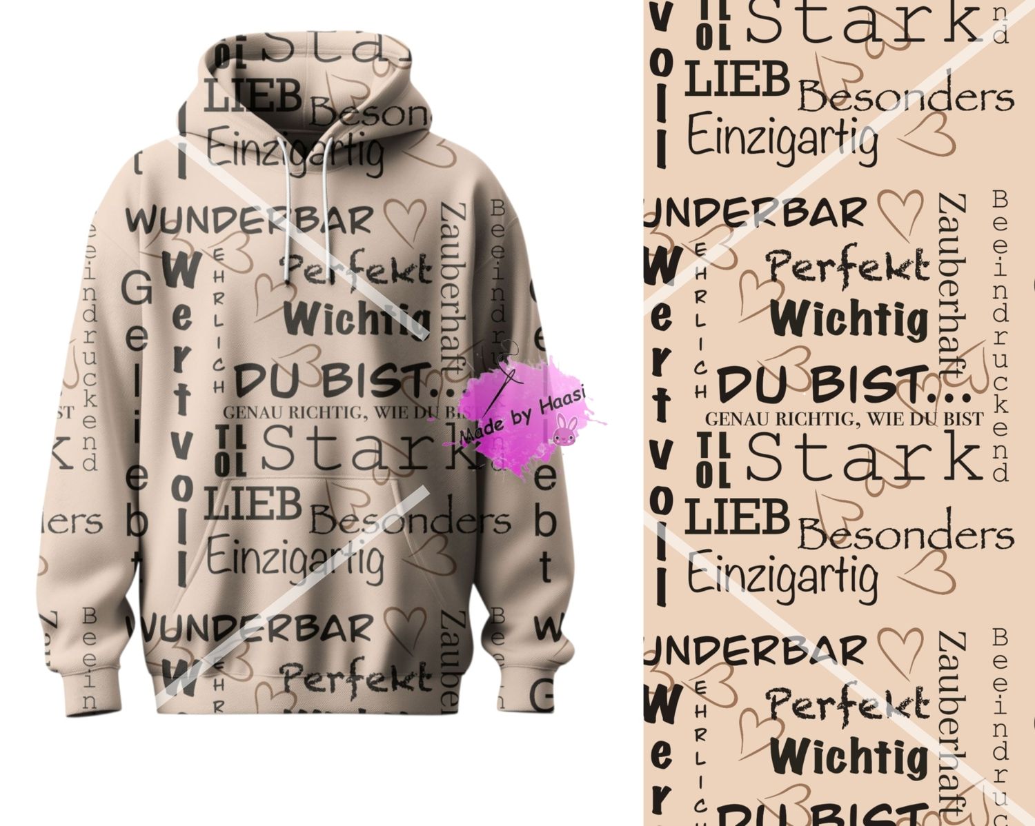 AO "Du bist... Hell" Bio French Terry Überbreite 10 cm