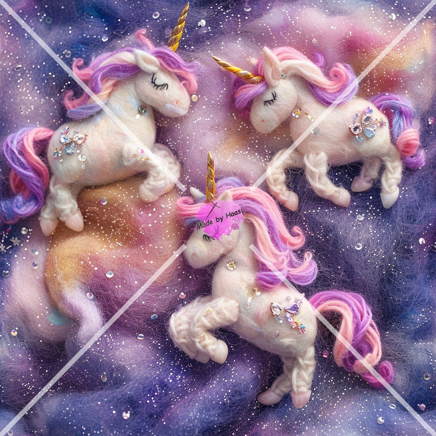 AO "Flauschige Einhörner" Bio Jersey Überbreite 10 cm