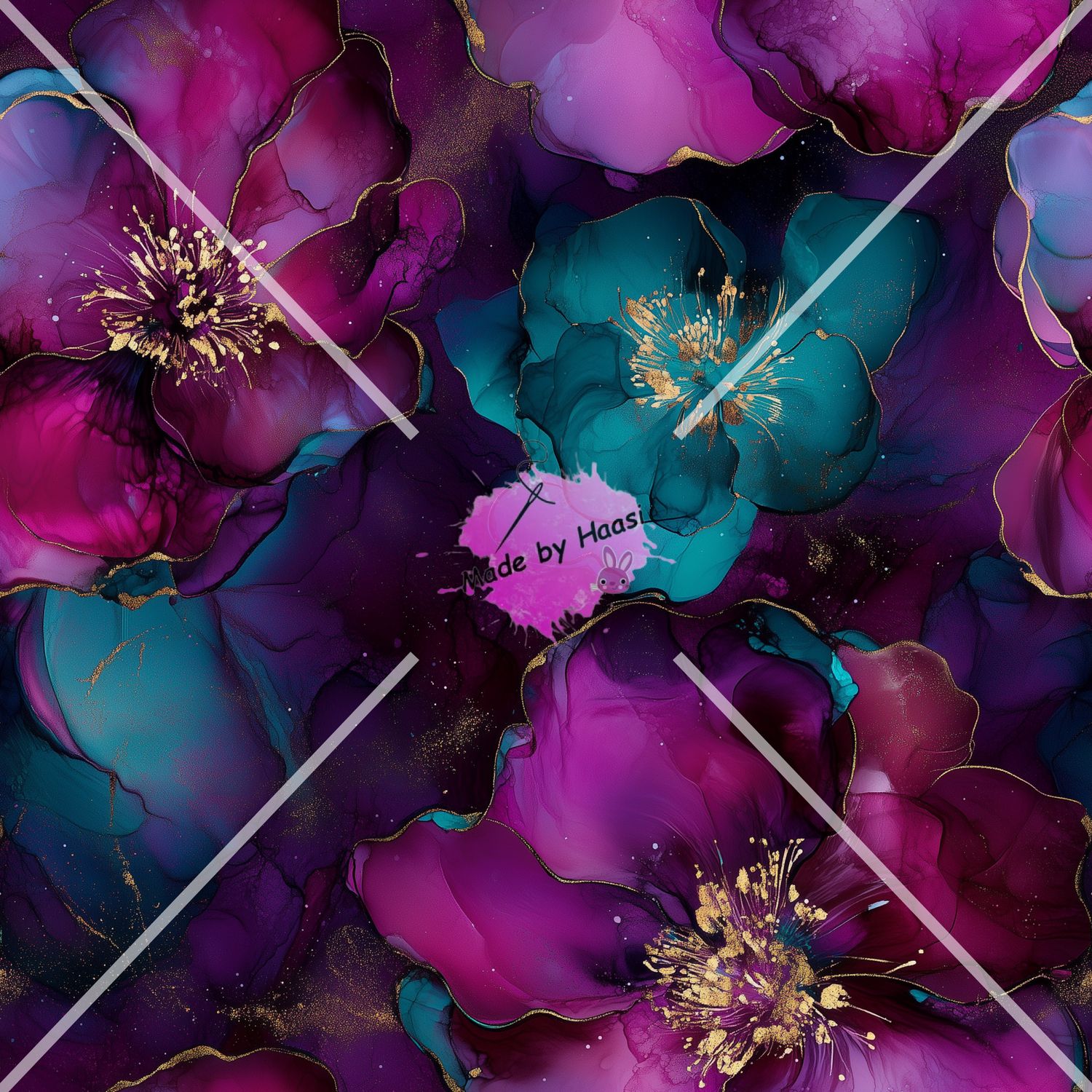 AO AO "Flowers" Bio Jersey Überbreite 10 cm