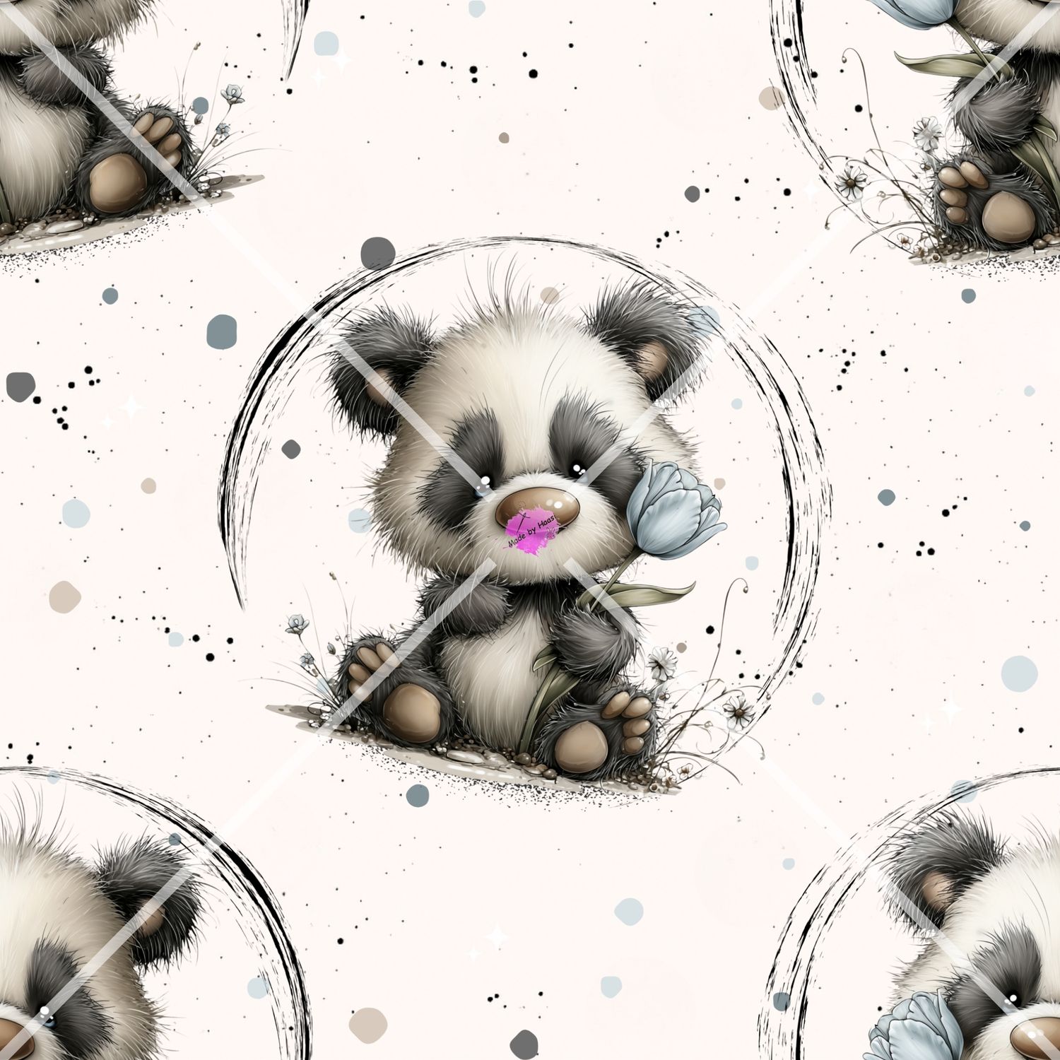 Vorbestellung AO "Kombistoff Pandi" Kuschelsweat