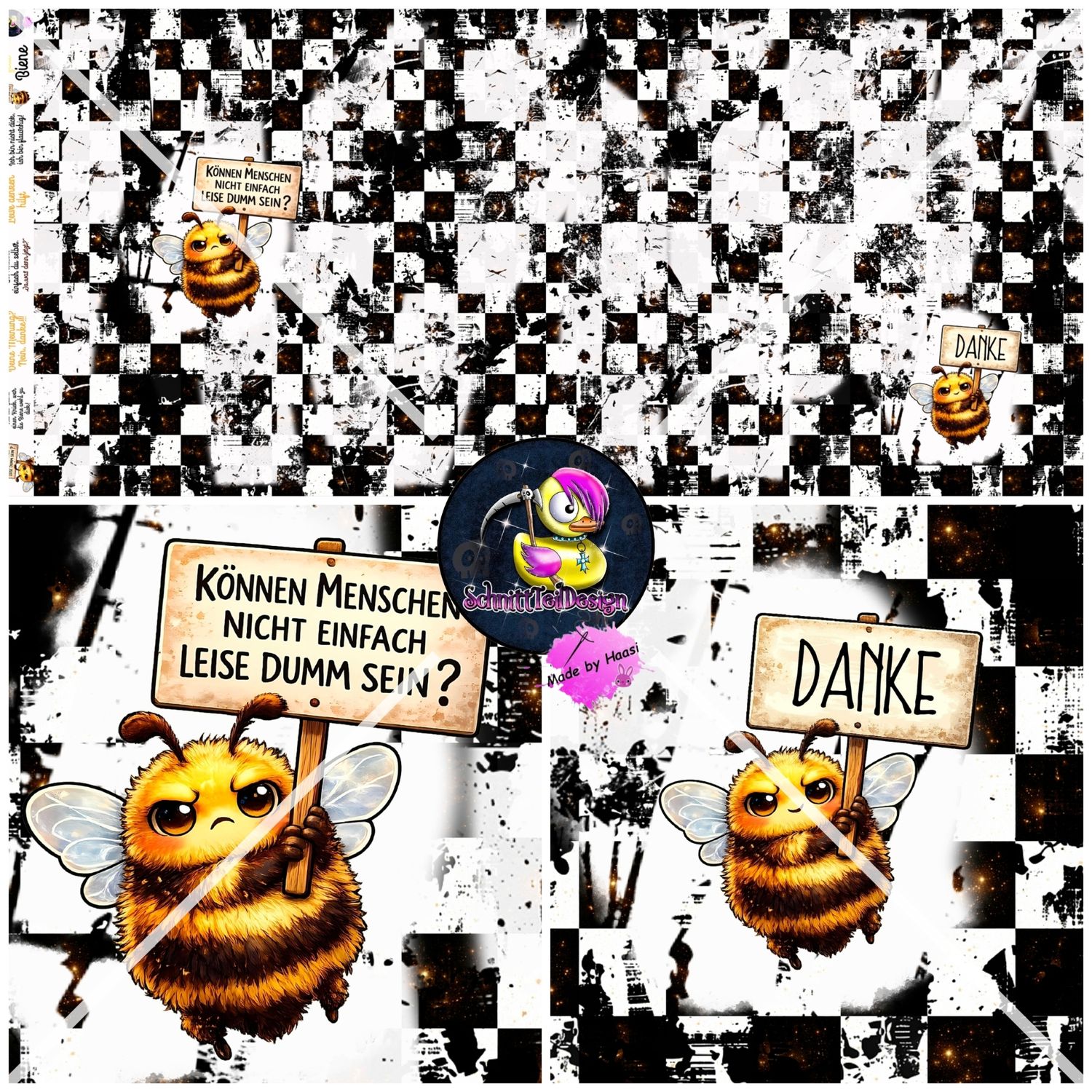 Vorbestellung Panel "Fette Biene" Bio French Terry Überbreite