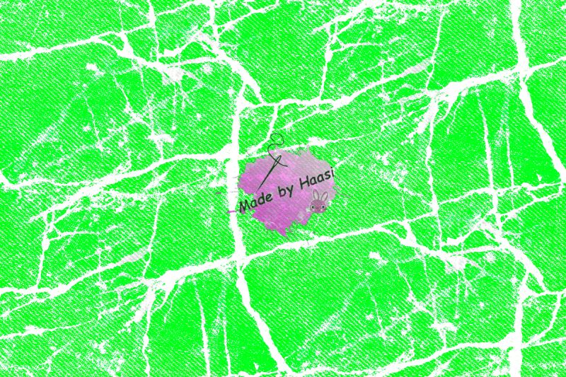 R2 Reststück ca. 90 cm Allover Denim Risse Grün Bio French Terry