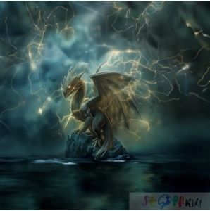 Panel Stoffkids "Drache Blitze" Sommersweat 100x180