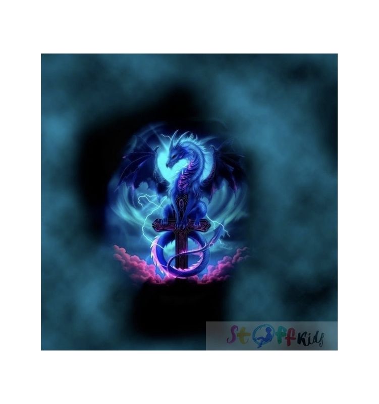 Panel Stoffkids "Drache Kreuz" Sommersweat 100x180