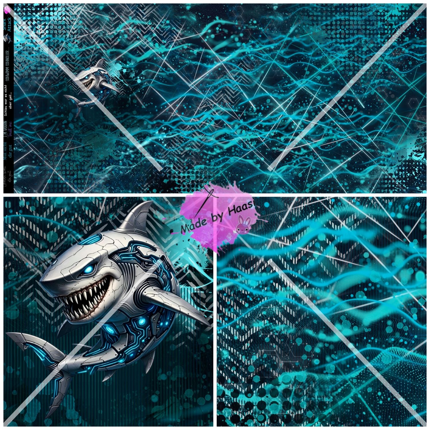 Vorbestellung Panel "Shark Attack" Bio French Terry Überbreite