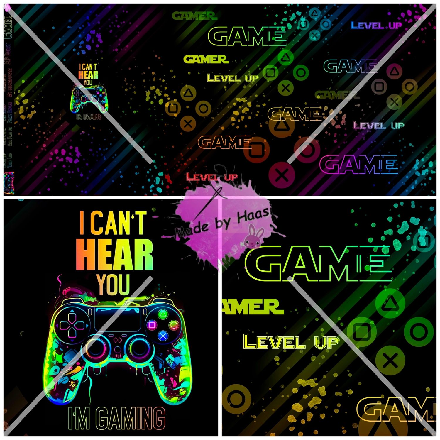 Vorbestellung Panel "Gamer rainbow" Bio Jersey Überbreite