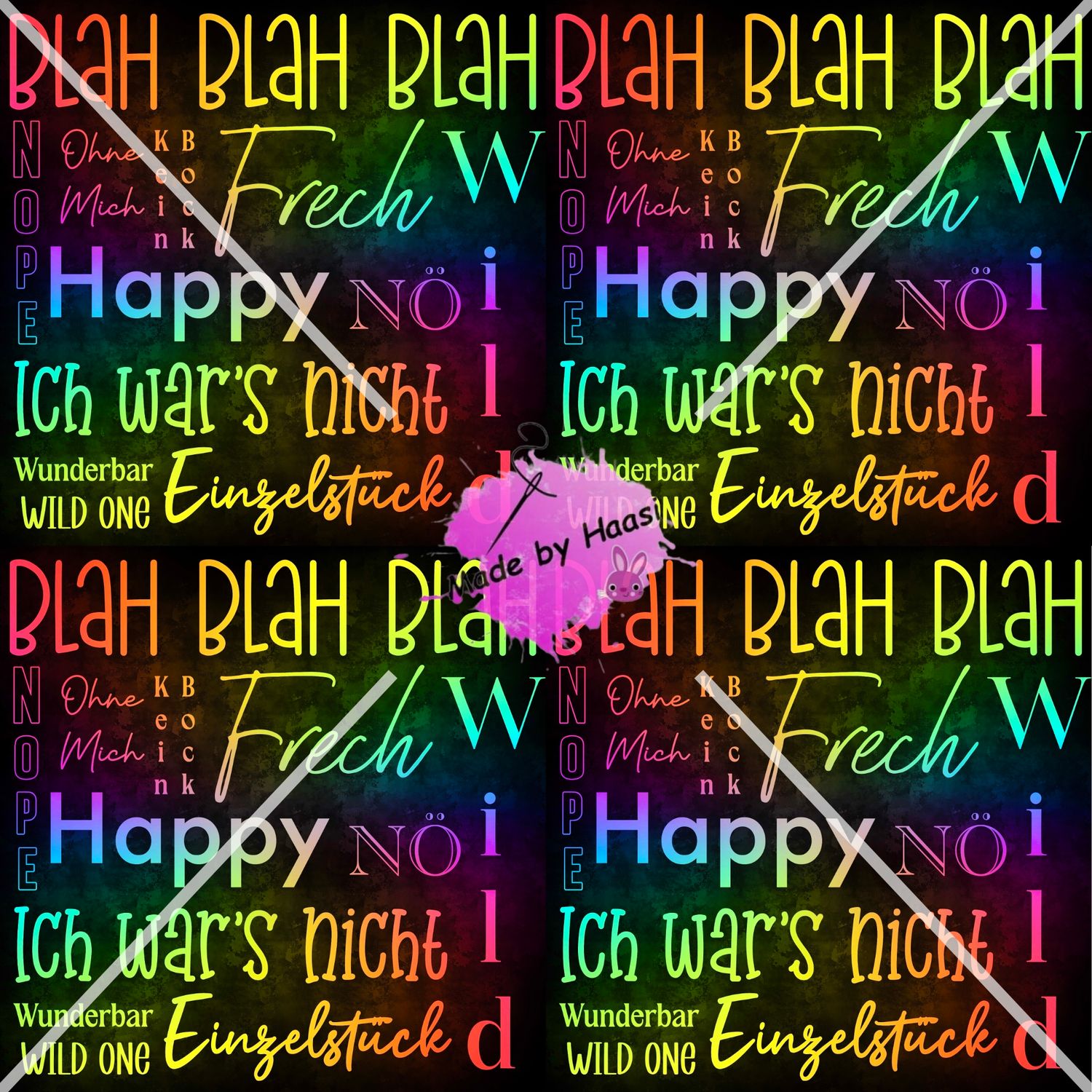 Vorbestellung AO "Rainbow Schrift" Bio Jersey Überbreite 10 cm