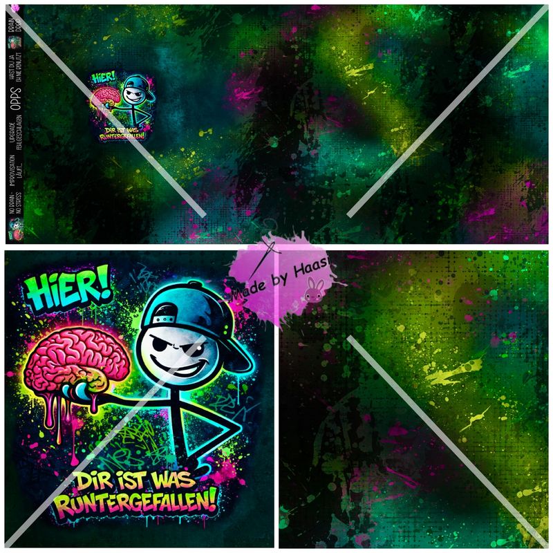 Vorbestellung Panel "Brain Drop" Bio Jersey Überbreite