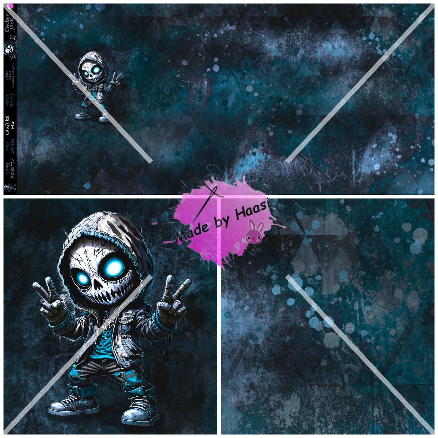 Vorbestellung Panel Vorbestellung Panel "Ember Jack petrol" Bio Jersey Überbreite