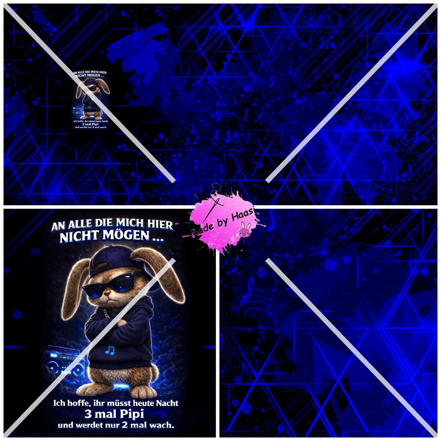 Vorbestellung Aktionspanel Vorbestellung Aktionspanel "Bad Bunny blau" Bio Jersey Überbreite