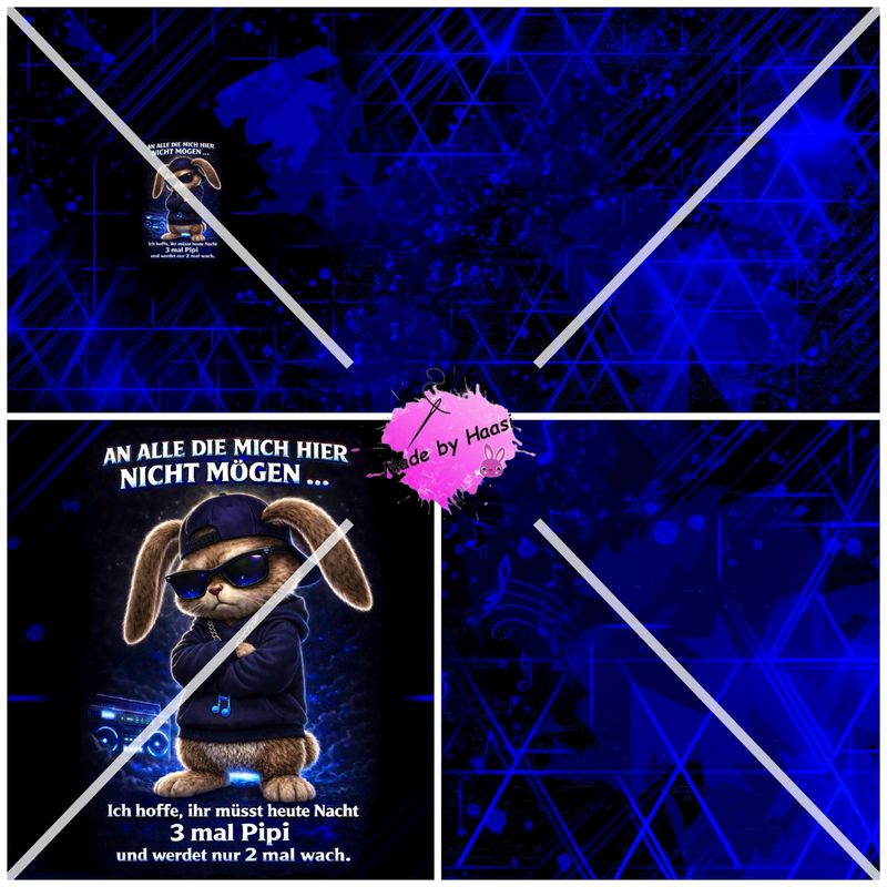 Vorbestellung Aktionspanel "Bad Bunny blau" Bio Jersey Überbreite