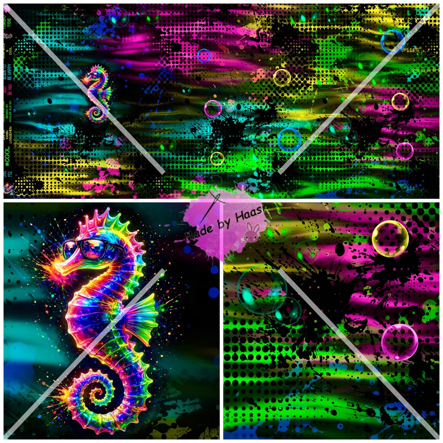 Vorbestellung Panel "Turbo Tide bunt" Bio Jersey Überbreite