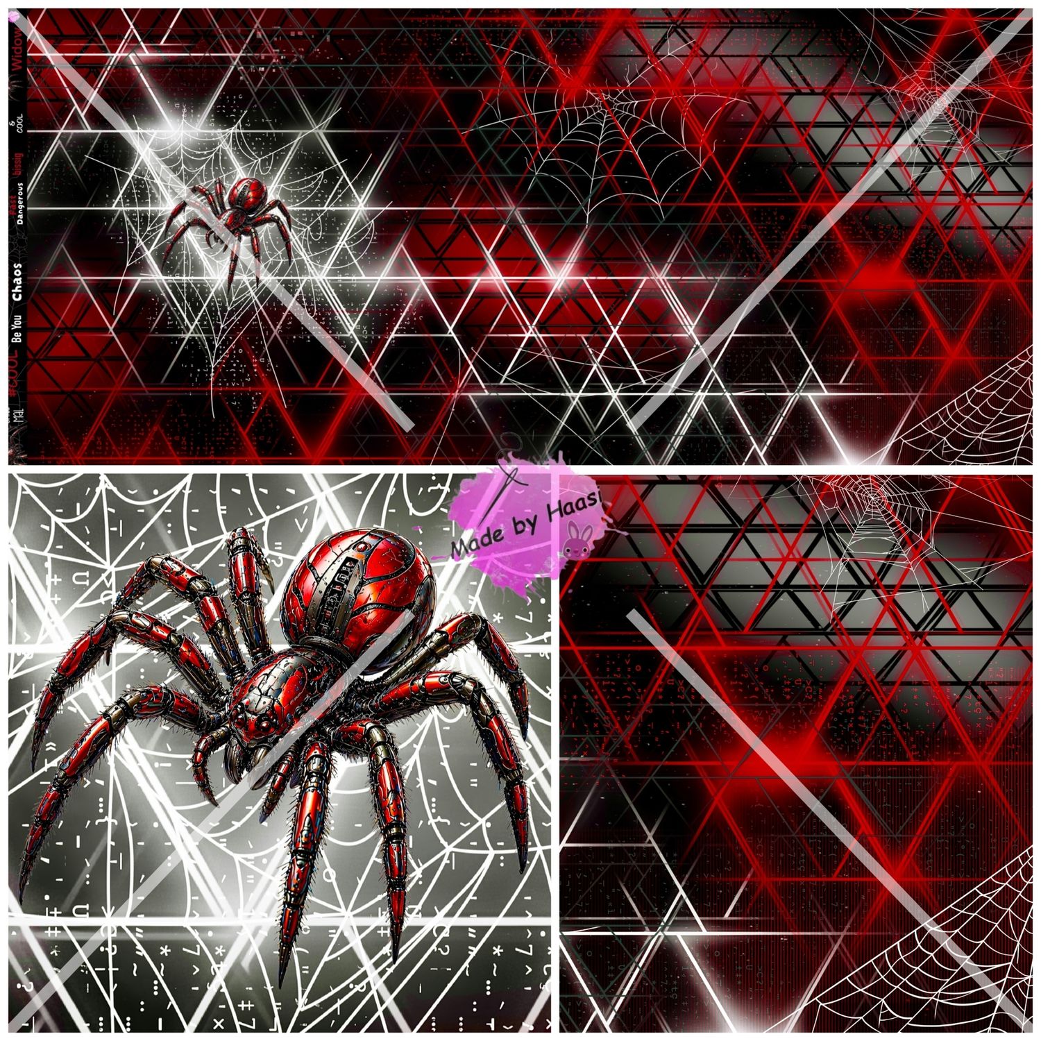 Vorbestellung Panel "Red Widow" Bio French Terry Überbreite