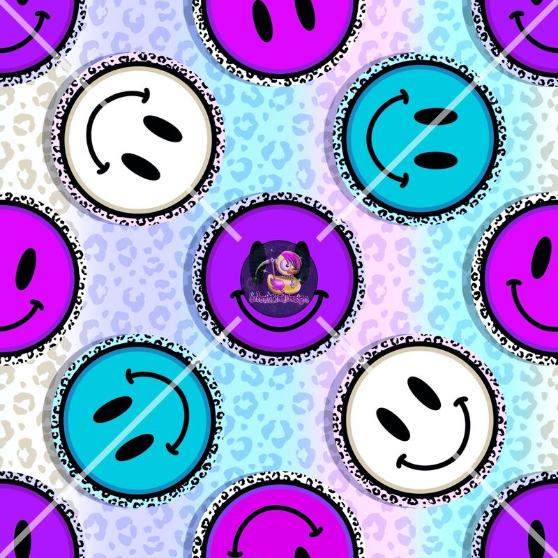 Reststück ca. 1,1 Meter AO "Smiley bunt" Bio Jersey Überbreite 
