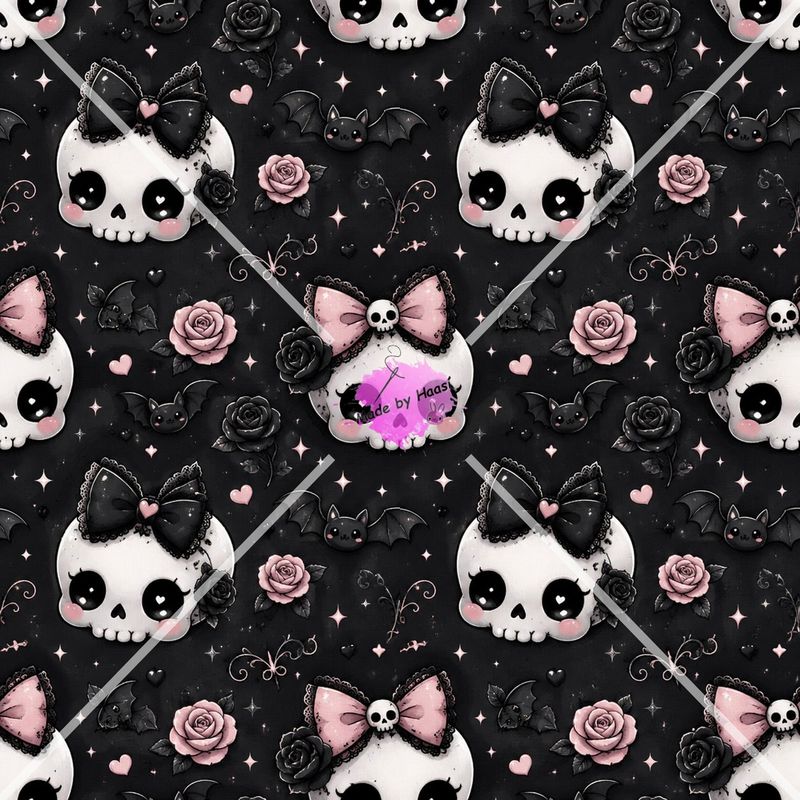 Vorbestellung AO Vorbestellung AO "Cute Skull" Flammgarn Single Jersey 10 cm