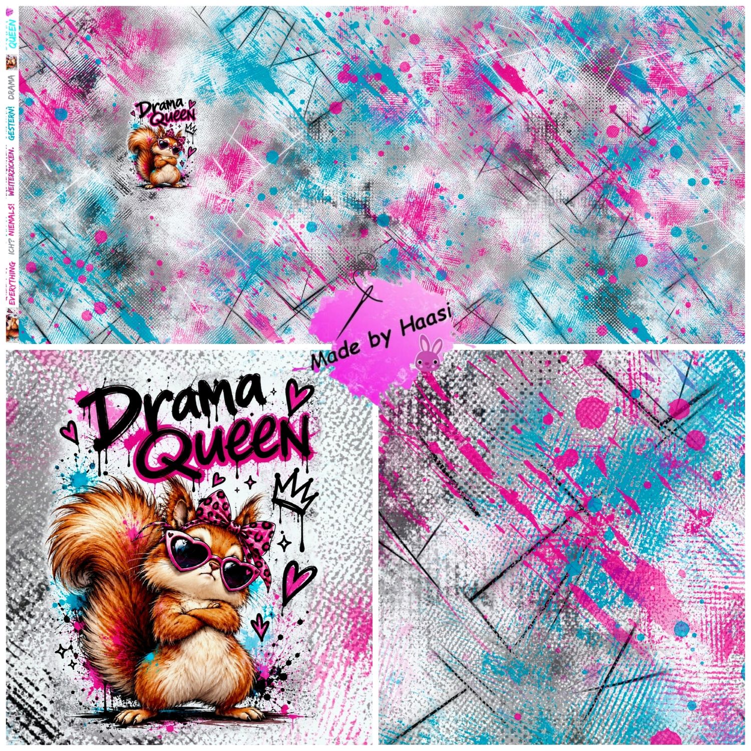 Vorbestellung Panel "Drama Queen" Bio French Terry Überbreite