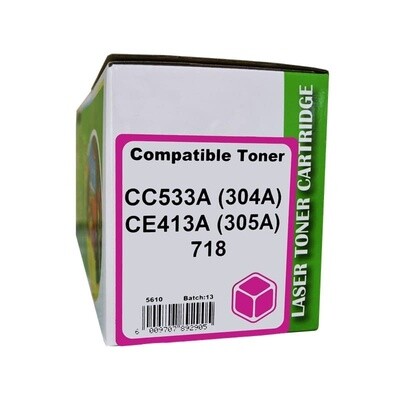 HP CC533A/CE413/CAN718 Magenta Toner Compatible