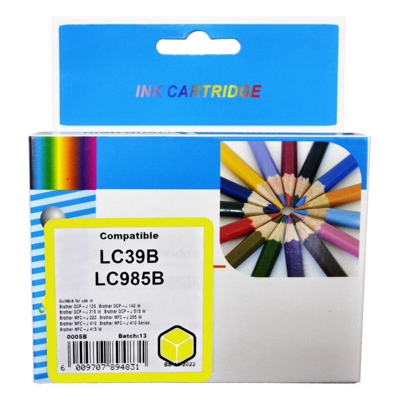 Brother LC 39 Yellow Ink Compatible