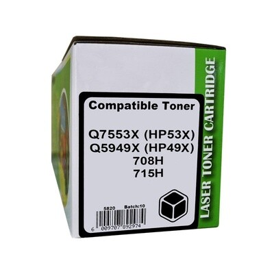 HP Q7553X/Q5949X/CAN 708H/715H Black Toner Compatible