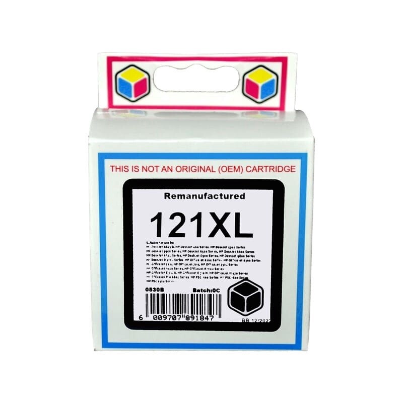 HP 121 XL Black Ink Remanufactured