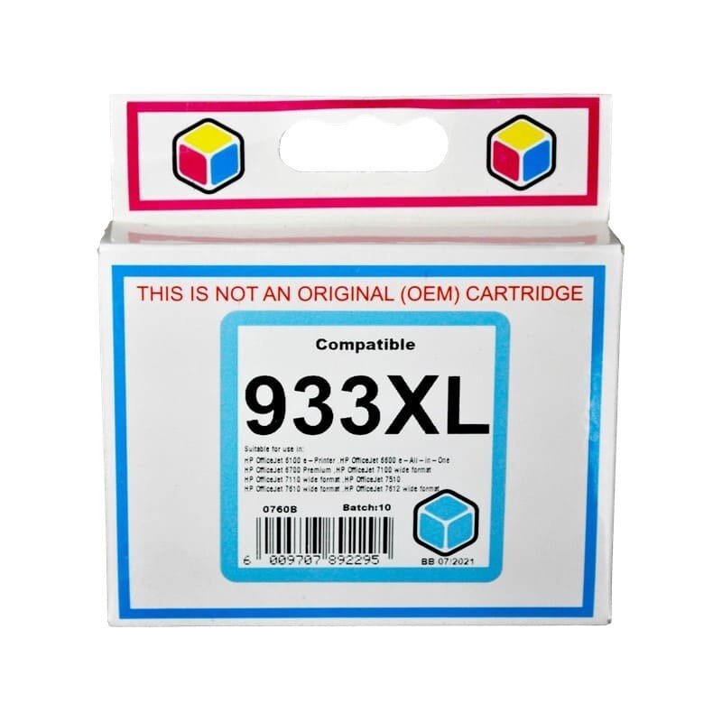 HP 933 XL Cyan Ink Compatible