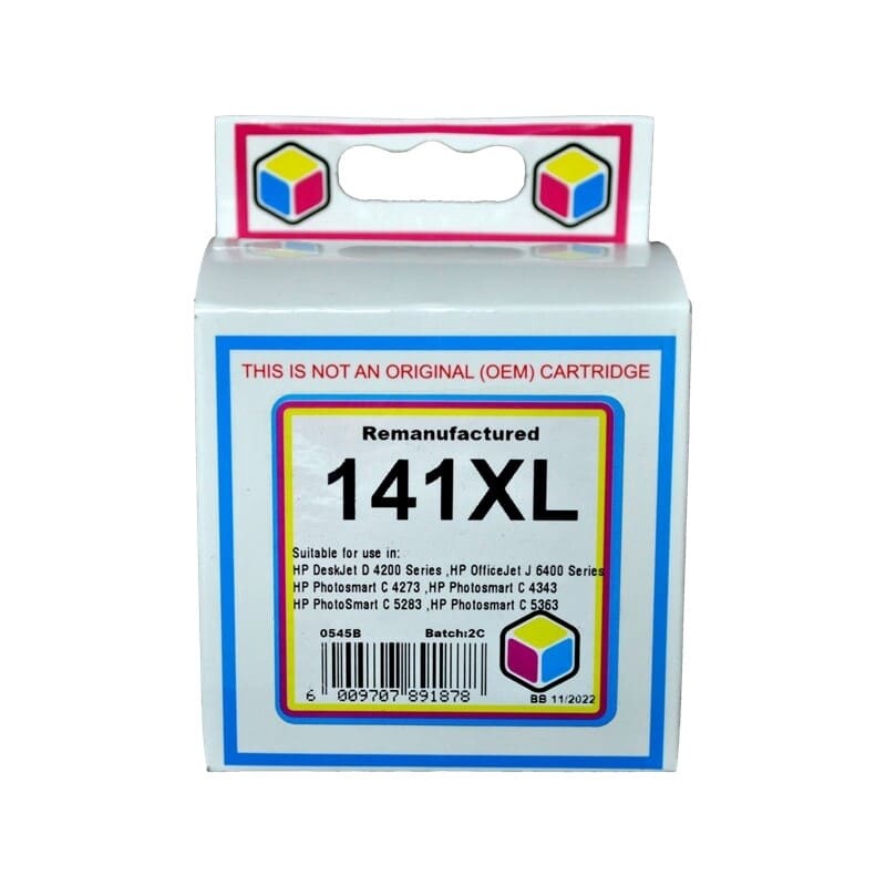 HP 141 XL Tri-Colour Ink Remanufactured