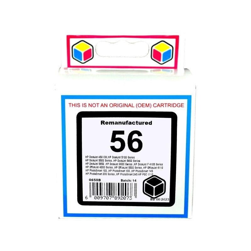 HP 56 Black Ink Remanufactured