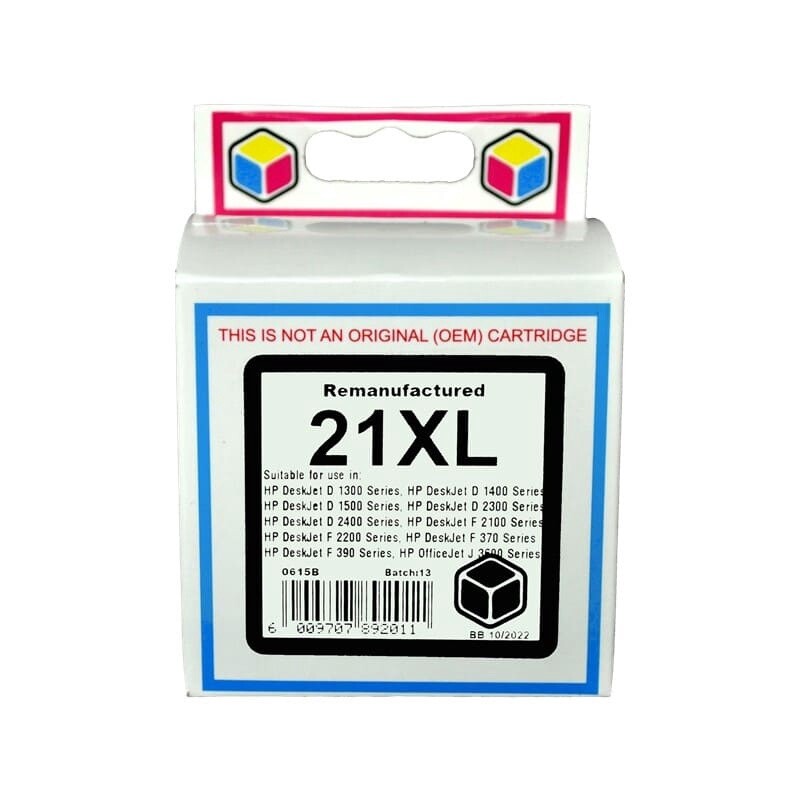 HP 21 XL Black Ink Remanufactured