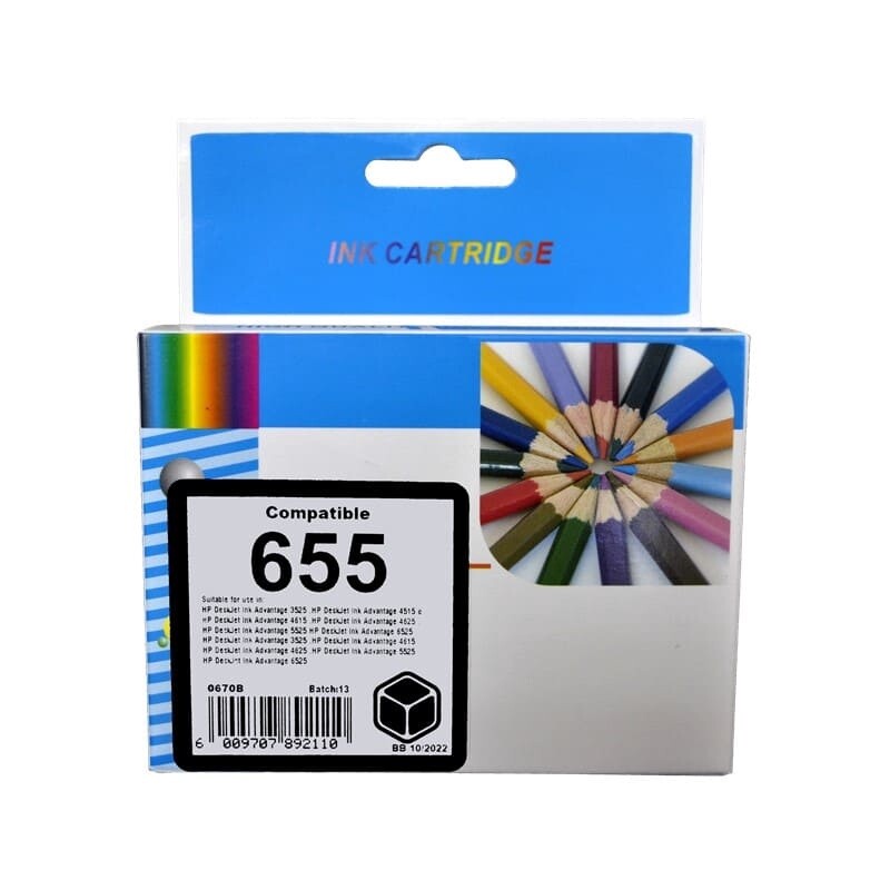 HP 655 XL Black Ink Compatible