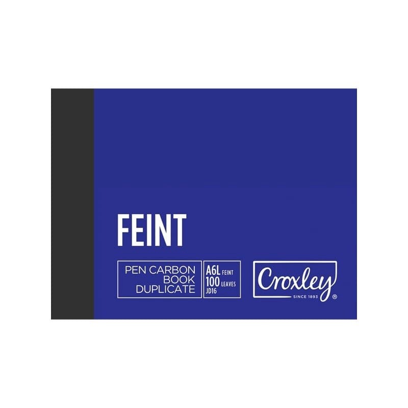 Book A6L 100 Page Pen Carbon, Type: Feint