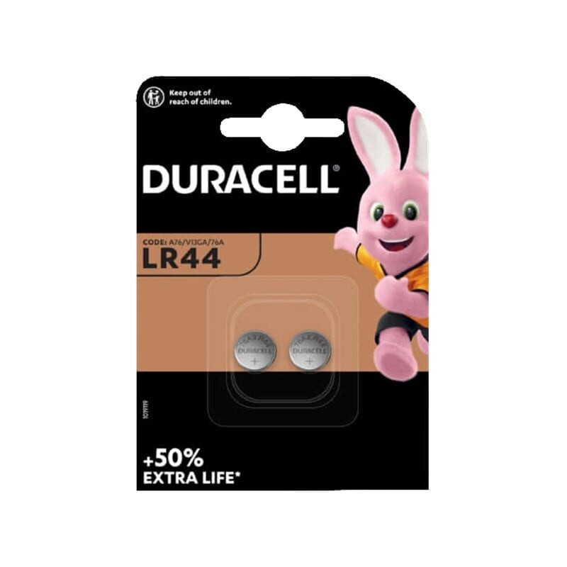 Duracell Batteries, Type: Alkaline LR44, Quantity: 2 Pack