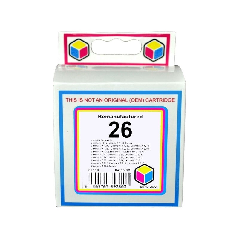 Lexmark 26 Tri-Colour Ink Remanufactured