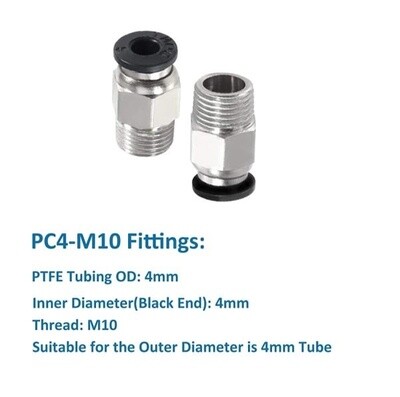 PC4-M10 Fitting - Stainless Steel