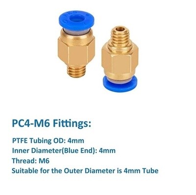 PC4-M6 Fitting - Copper