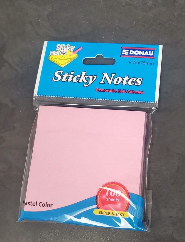 Sticky Notes Pink  75 x 75 100 Sheets
