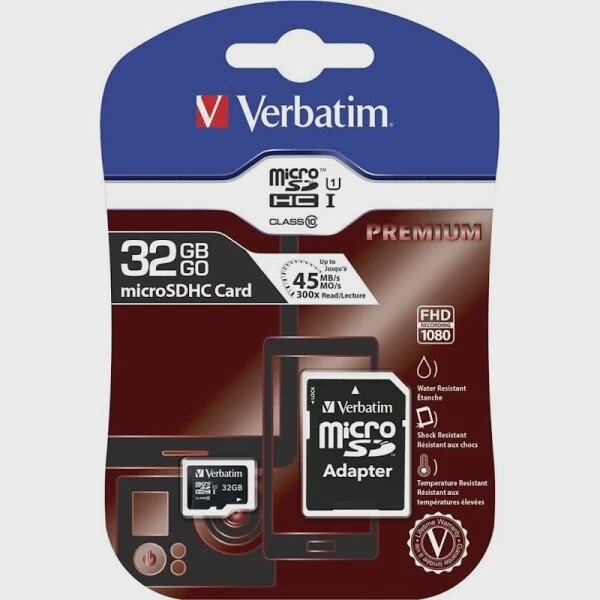 Micro SDHC Verbatim - 32GB Class 10 with Adaptor