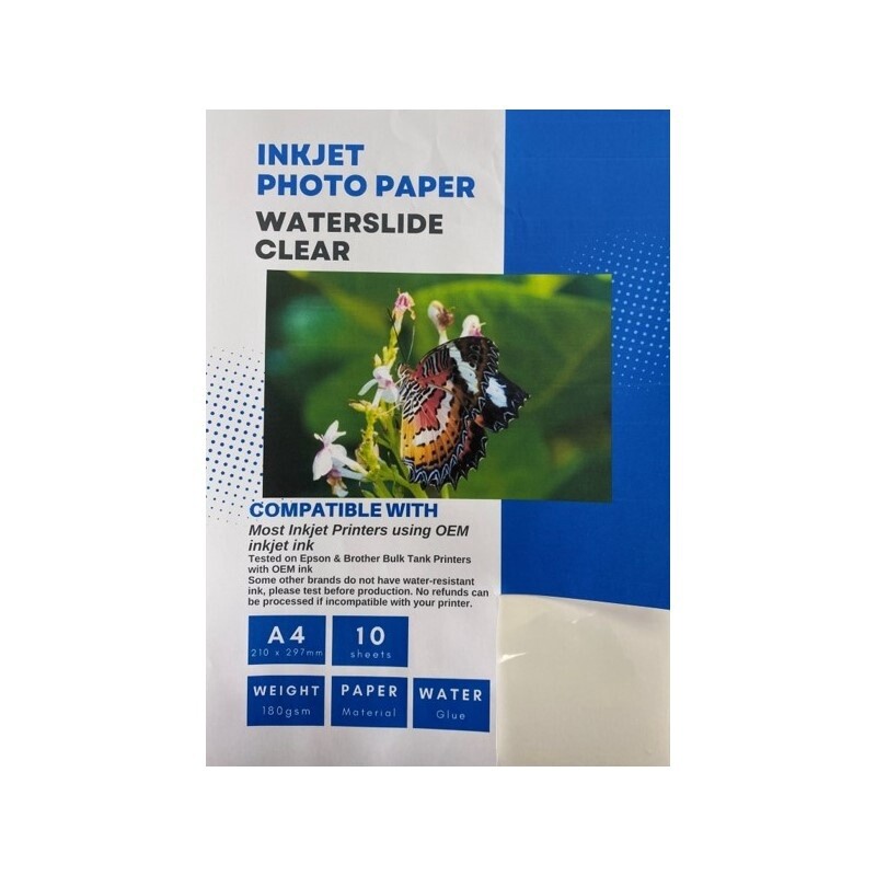 Printable Decal Paper Waterslides Clear Sticker