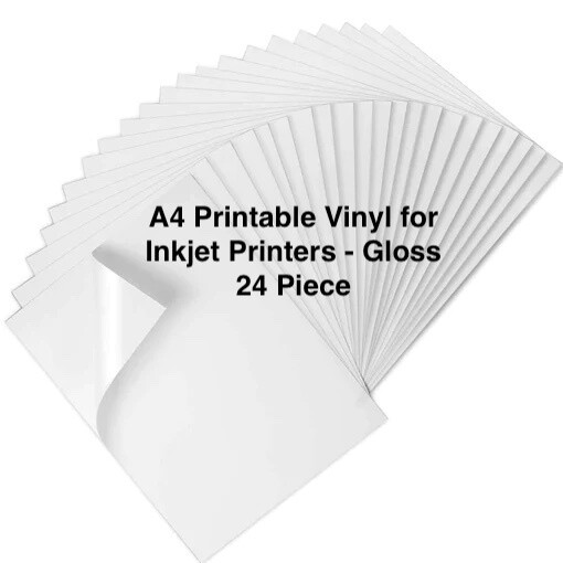 Printable Vinyl A4 for Inkjet Printers Gloss 25x A4 sheets
