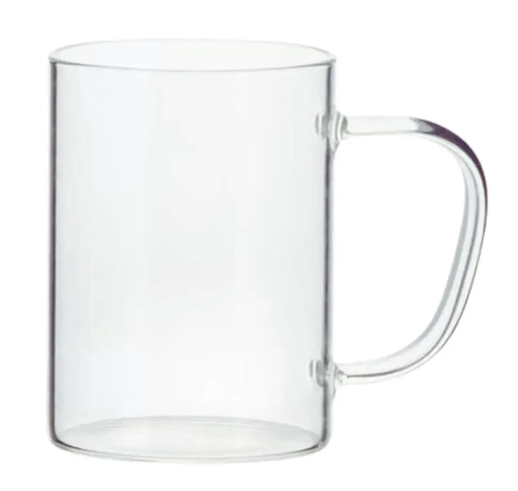 Sublimation Fine Glass Mug ( Plain Handle Clear ) 450ml