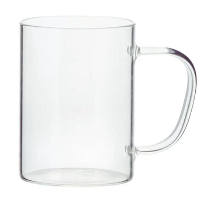 Sublimation Fine Glass Mug ( Plain Handle Clear ) 450ml