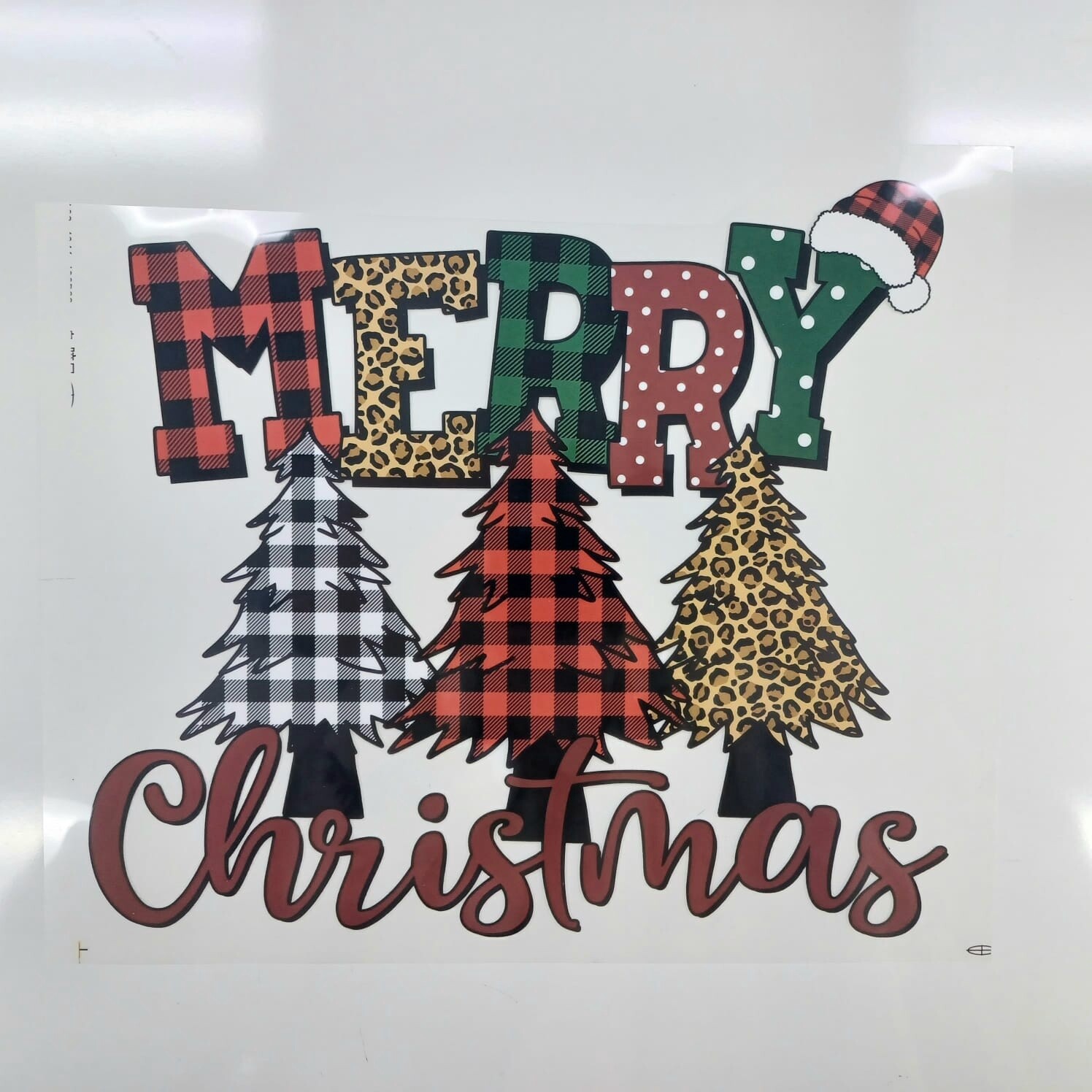 Heat Transfer Christmas Stickers (1 Sheet), Type: Large Tree Option 2