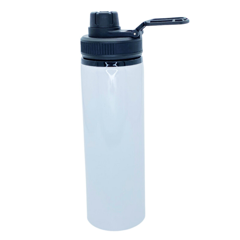 Water Bottle White 850ml Metal