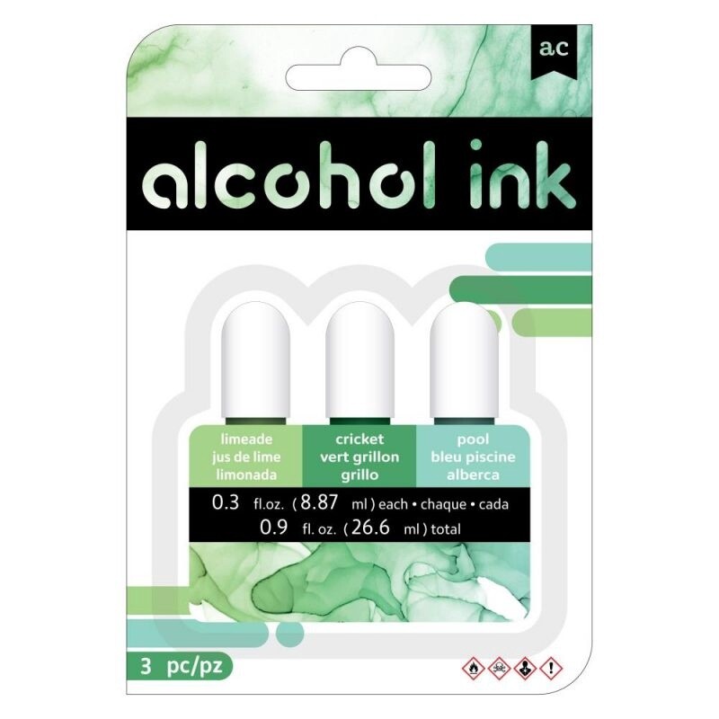 American Crafts Alcohol Ink 0.3oz 3/Pkg - Limeade